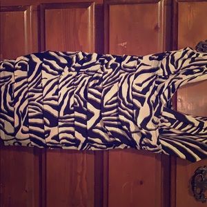 Black and white midi dress. Zebra pattern